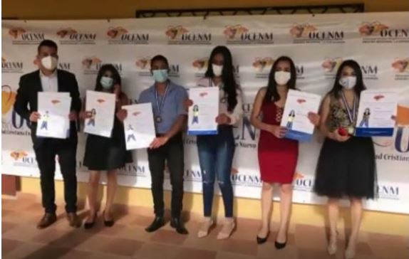 Advance Program graduates from UCENM were pictured in a video montage at the closing ceremony of the Advance Program in Honduras.